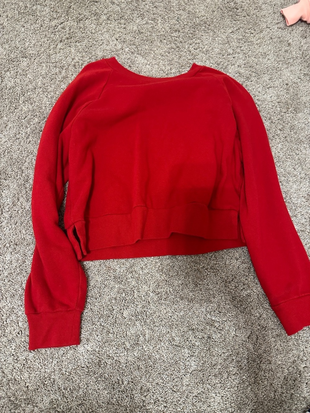 Red Women's Long-Sleeve Cropped Top